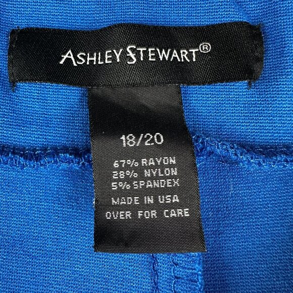Ashley Stewart Skirt Womens 18 20 Blue Stretch Knit Elastic Waist Pull On Pencil - Picture 4 of 6